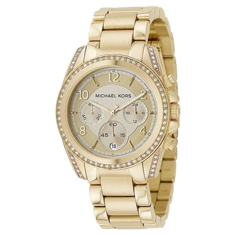 michael kors women's mk5166 blair goldtone stainless steel chronograph watch|golden blair glitz mk5166.